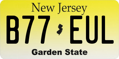 NJ license plate B77EUL