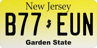 NJ license plate B77EUN