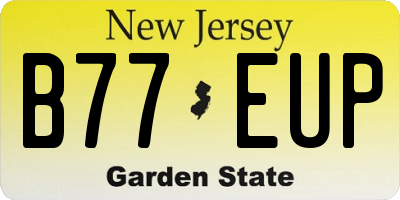 NJ license plate B77EUP