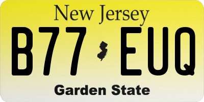 NJ license plate B77EUQ