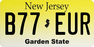 NJ license plate B77EUR