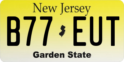 NJ license plate B77EUT