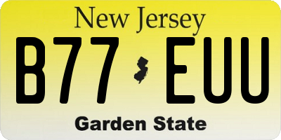 NJ license plate B77EUU