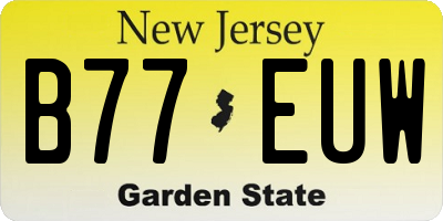 NJ license plate B77EUW