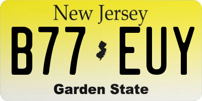 NJ license plate B77EUY