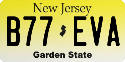 NJ license plate B77EVA
