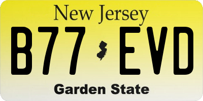 NJ license plate B77EVD