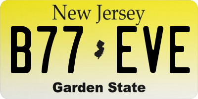 NJ license plate B77EVE