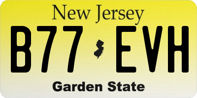 NJ license plate B77EVH