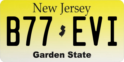 NJ license plate B77EVI