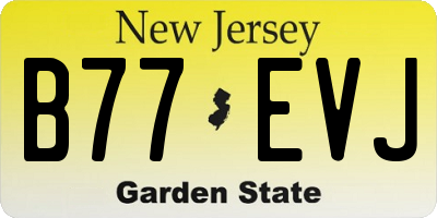 NJ license plate B77EVJ