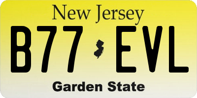 NJ license plate B77EVL