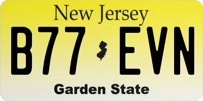 NJ license plate B77EVN