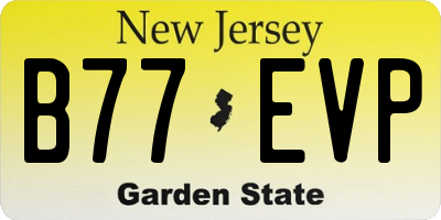 NJ license plate B77EVP