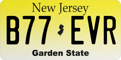 NJ license plate B77EVR