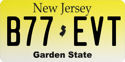 NJ license plate B77EVT