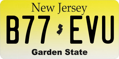 NJ license plate B77EVU