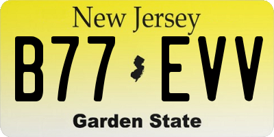 NJ license plate B77EVV
