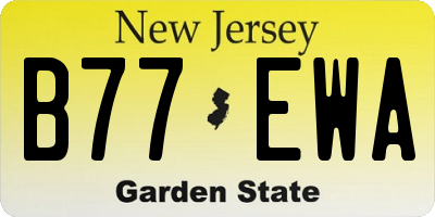 NJ license plate B77EWA