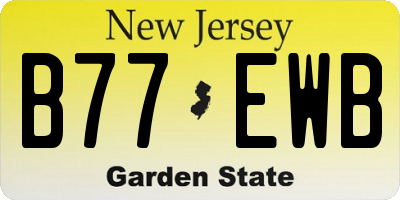 NJ license plate B77EWB
