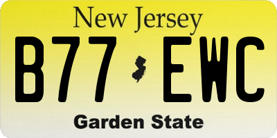 NJ license plate B77EWC
