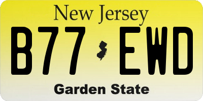 NJ license plate B77EWD