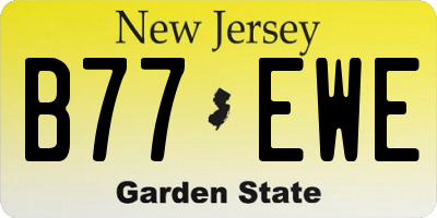 NJ license plate B77EWE