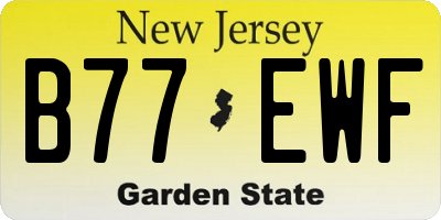 NJ license plate B77EWF