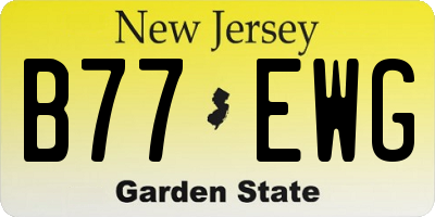 NJ license plate B77EWG