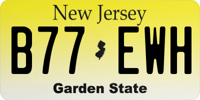 NJ license plate B77EWH