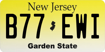 NJ license plate B77EWI