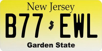 NJ license plate B77EWL