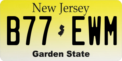 NJ license plate B77EWM