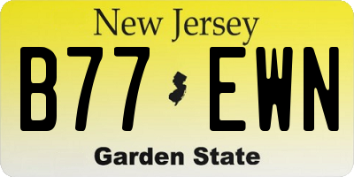 NJ license plate B77EWN