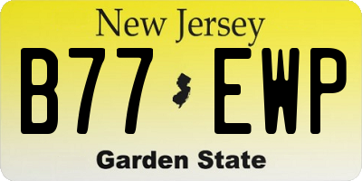 NJ license plate B77EWP