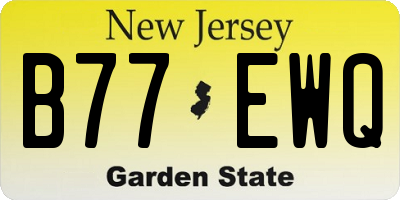 NJ license plate B77EWQ