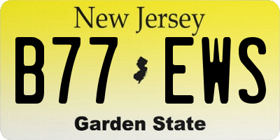 NJ license plate B77EWS