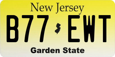 NJ license plate B77EWT