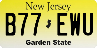 NJ license plate B77EWU