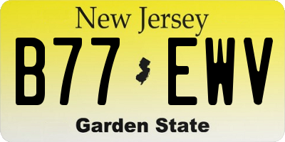 NJ license plate B77EWV