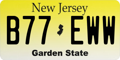 NJ license plate B77EWW