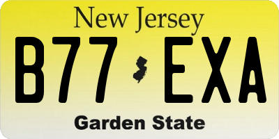 NJ license plate B77EXA