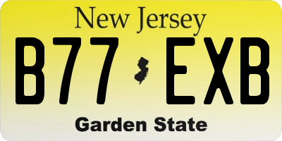 NJ license plate B77EXB
