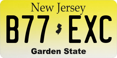 NJ license plate B77EXC