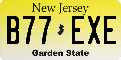 NJ license plate B77EXE