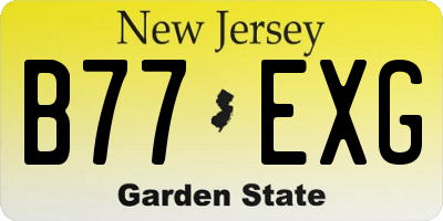 NJ license plate B77EXG