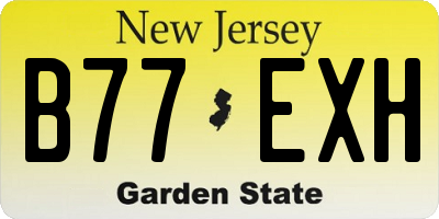 NJ license plate B77EXH