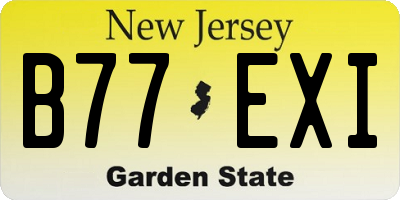 NJ license plate B77EXI