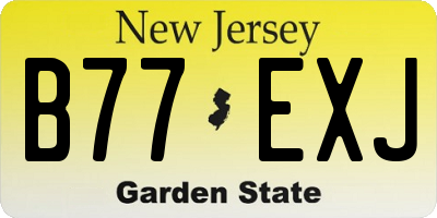 NJ license plate B77EXJ