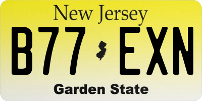 NJ license plate B77EXN